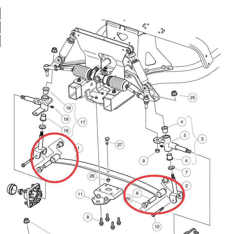 Club Car Precedent Front End Bushing Kit Control Arm Bushing Sleeve Repair Kit