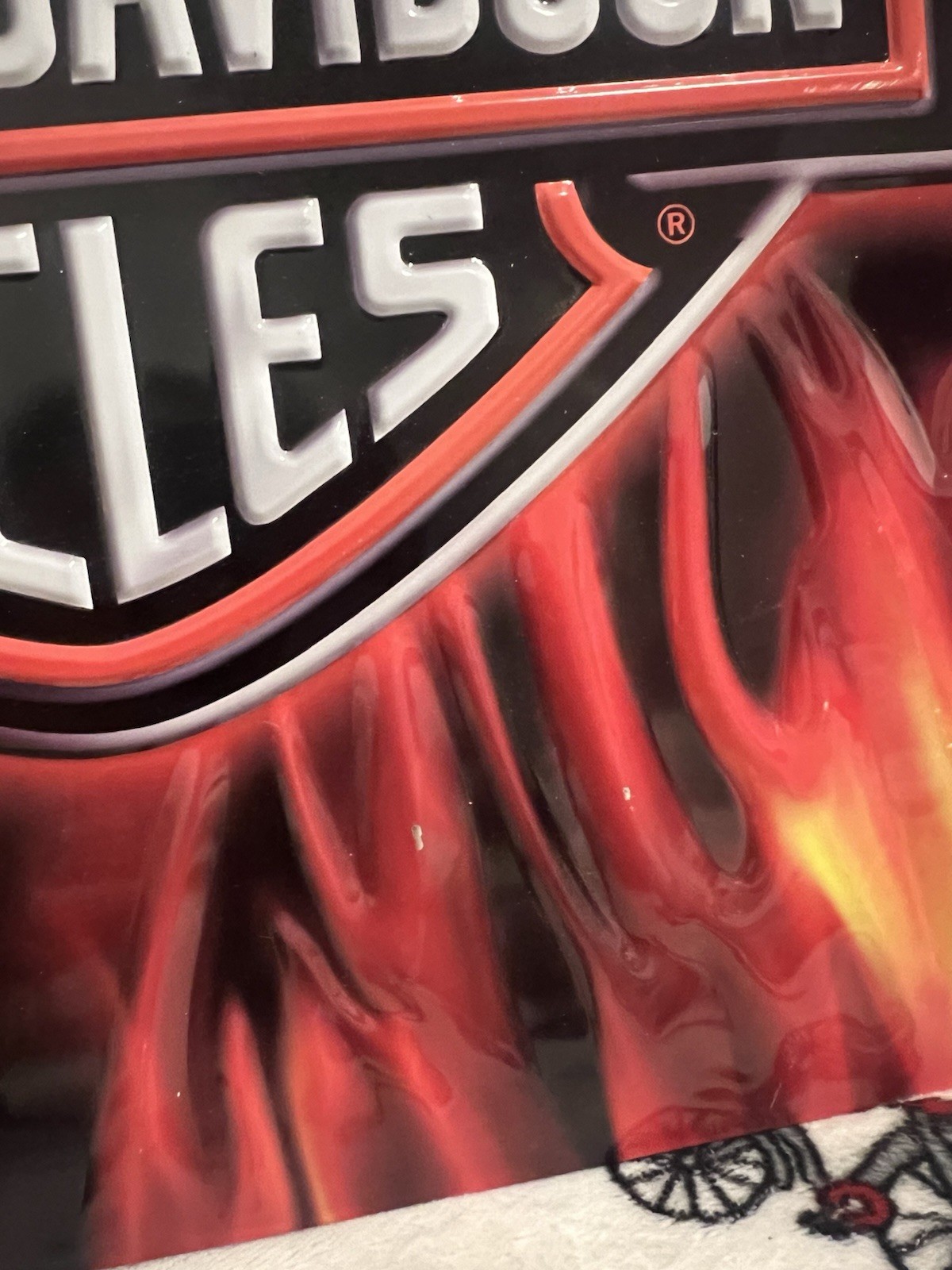 Harley-Davidson® Smokin Hot Fire-fighter Babe Embossed And Logo Tin Sign (13x15)