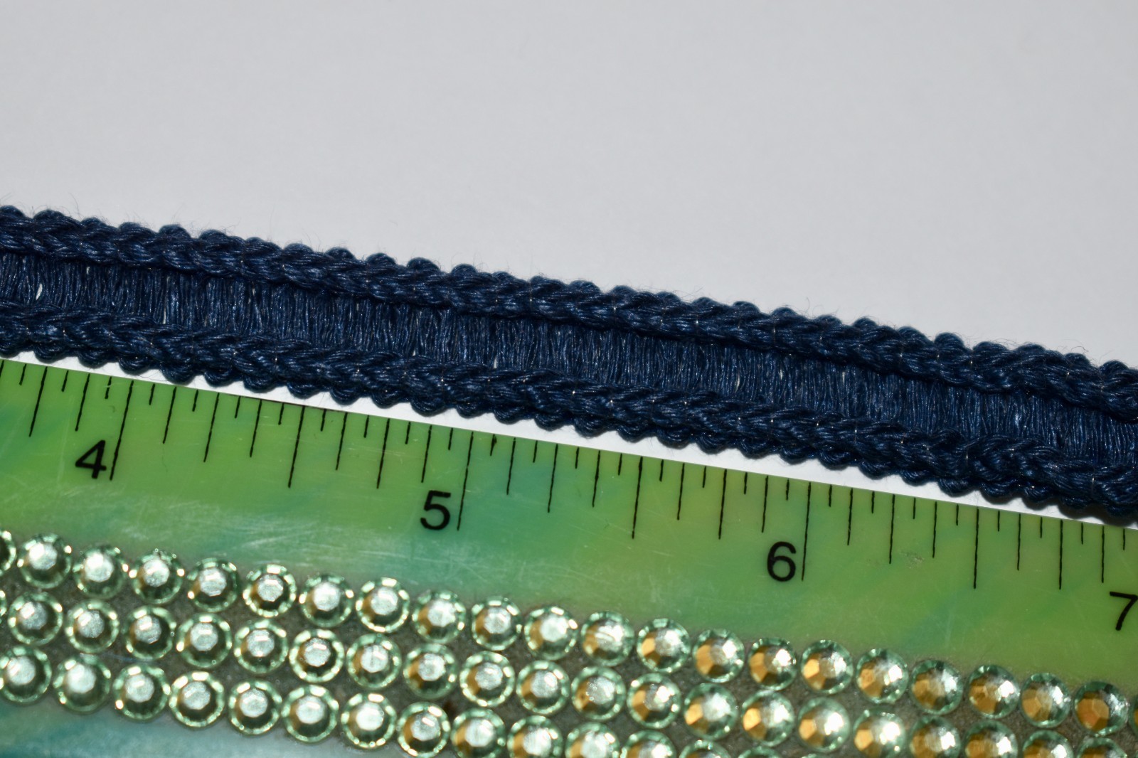 2 yds (72") Samuel & Sons GARLAND LINEN GIMP Navy Dk.Blue 100% Linen 3/8"w Trim