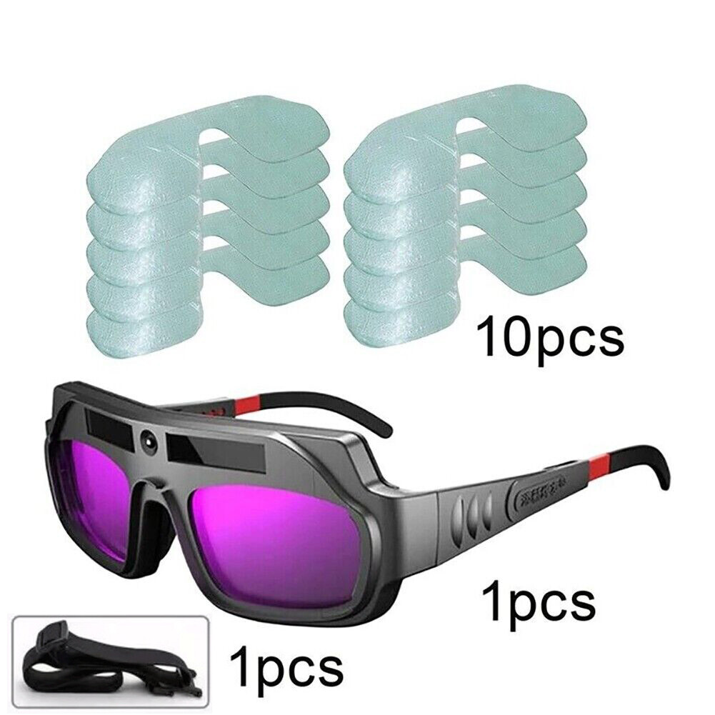 2 Pack Auto Darkening Welding Glasses True Color Solar Safety Goggles PC Lens US
