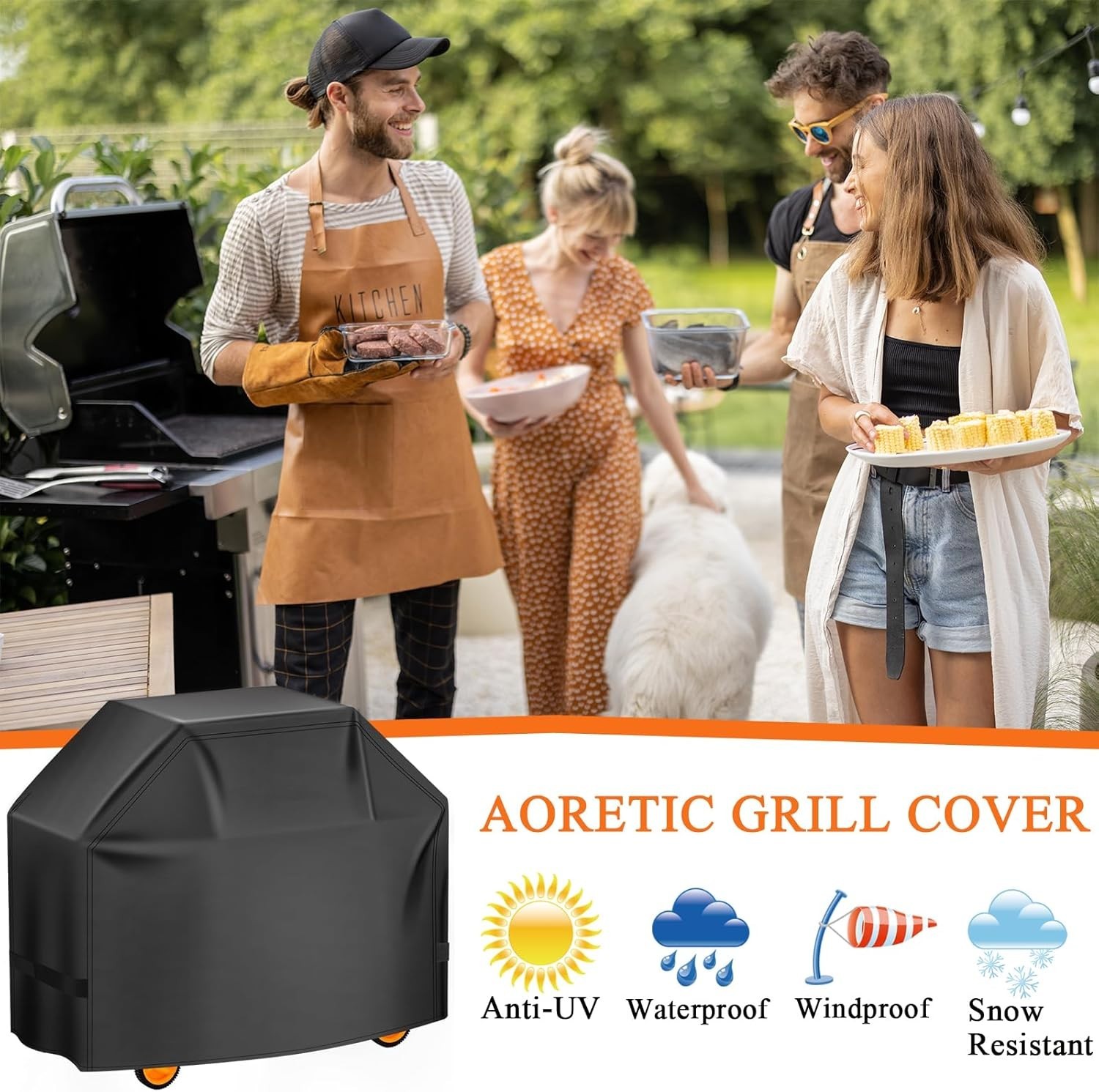 BBQ Gas Grill Cover Barbecue Waterproof Outdoor Heavy Duty UV Protection 57 Inch