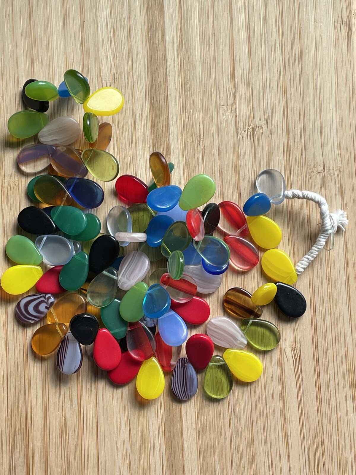 African Trade Beads Mali Wedding Necklace Czech Paddle Glass