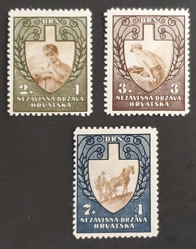 Croatia, nice 1943 State Labor Service semi postal complete set