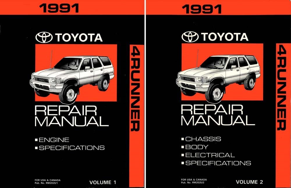 1991 Toyota 4-Runner Shop Service Repair Manual Book Engine Drivetrain OEM