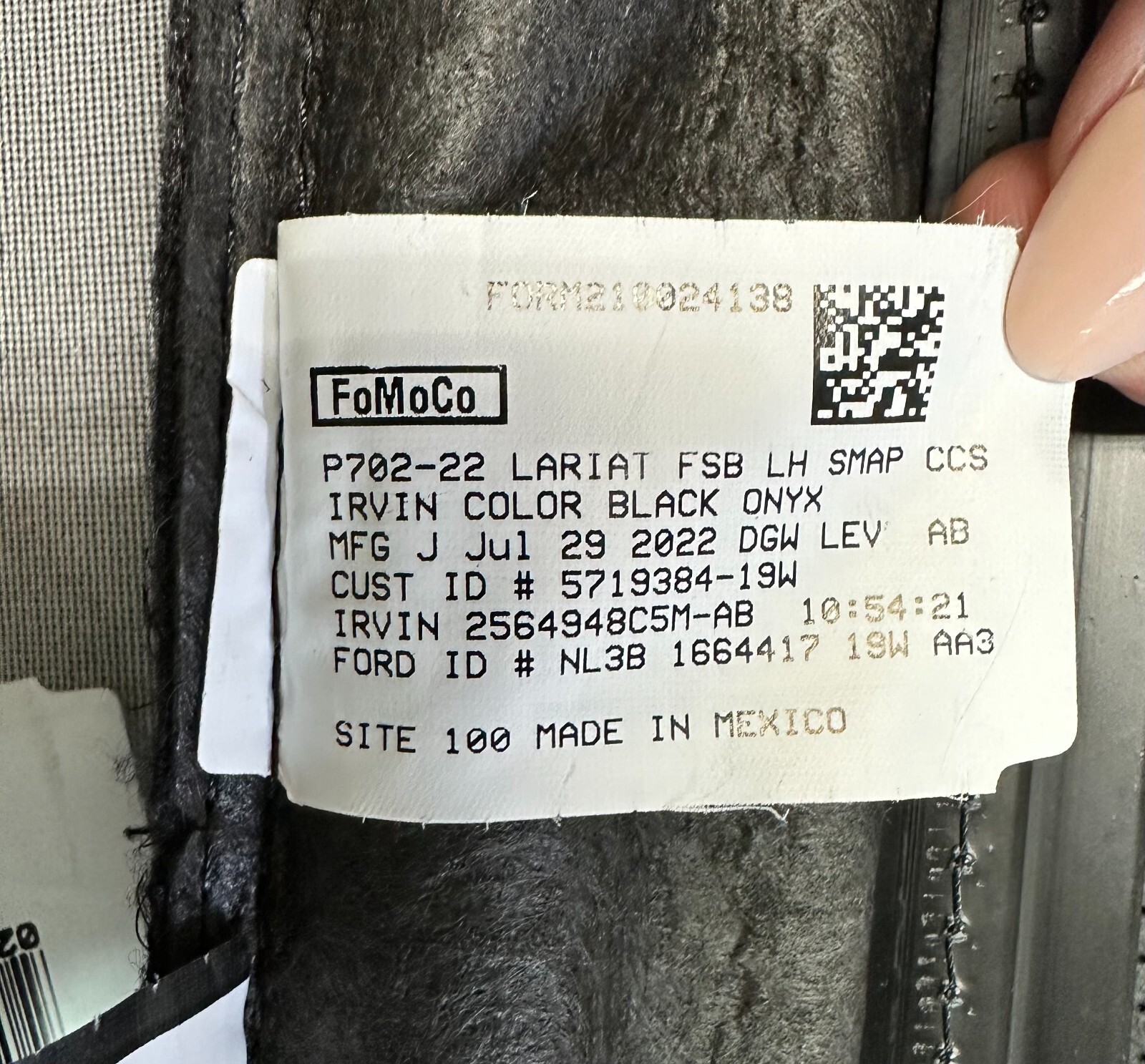 OEM FORD F150 NEW TAKE OFF LEATHER SEAT COVERS BLACK FITS: 2021 2022 2023