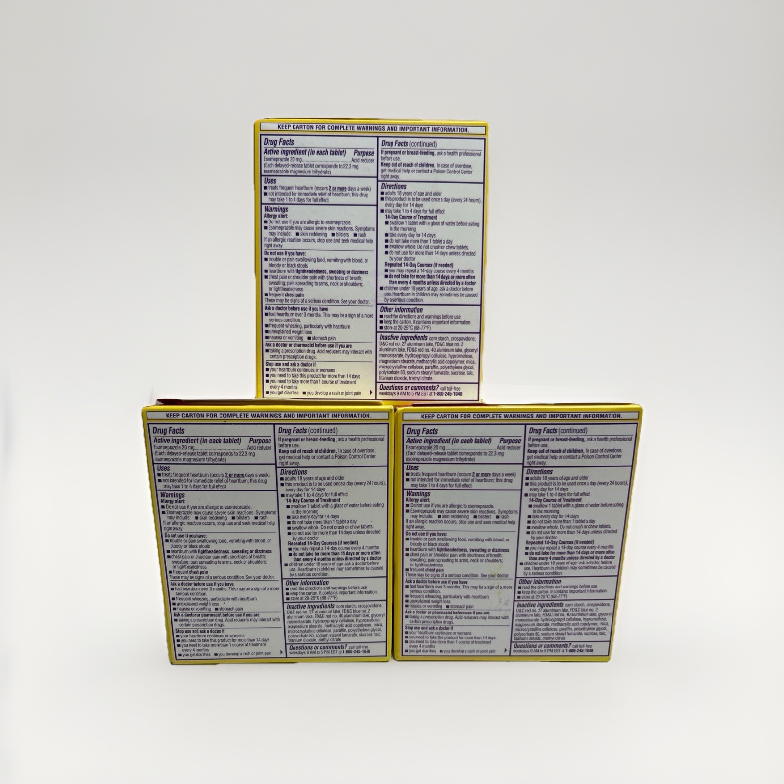 Nexium 24hr Delayed Release Heartburn Relief 20mg TABLETS 14 count-3Pack Exp8/26