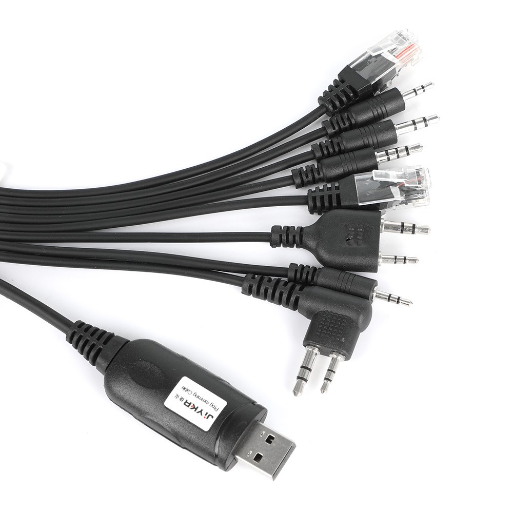 8 in 1 USB Programming Cable+Software CD For Motorola Baofeng Kenwood HYT Radio