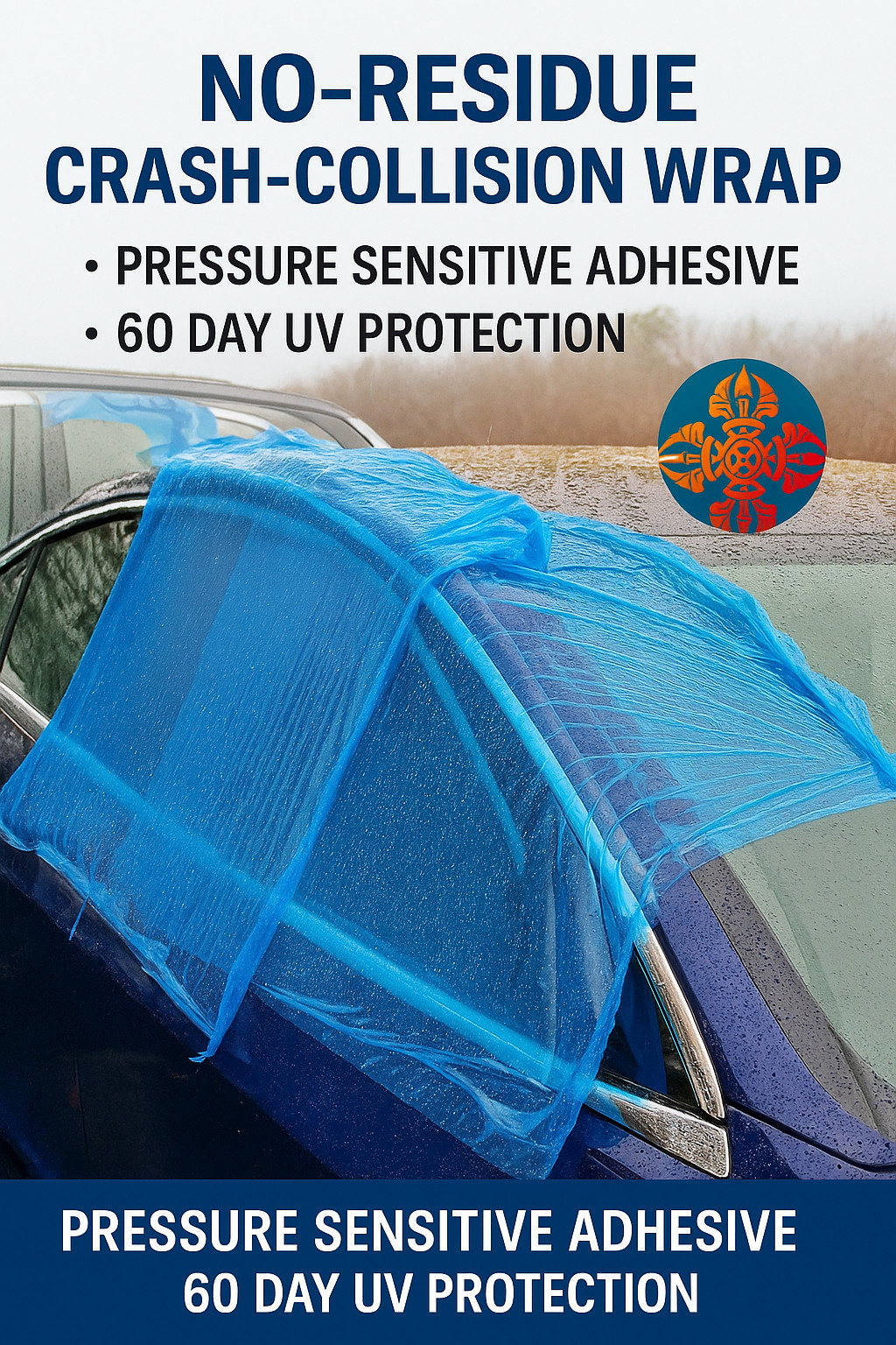 Crash Wrap-Collision Wrap Film 36" x 100’ (300 Sq.ft.)No-Residue-UV-Our Pictures
