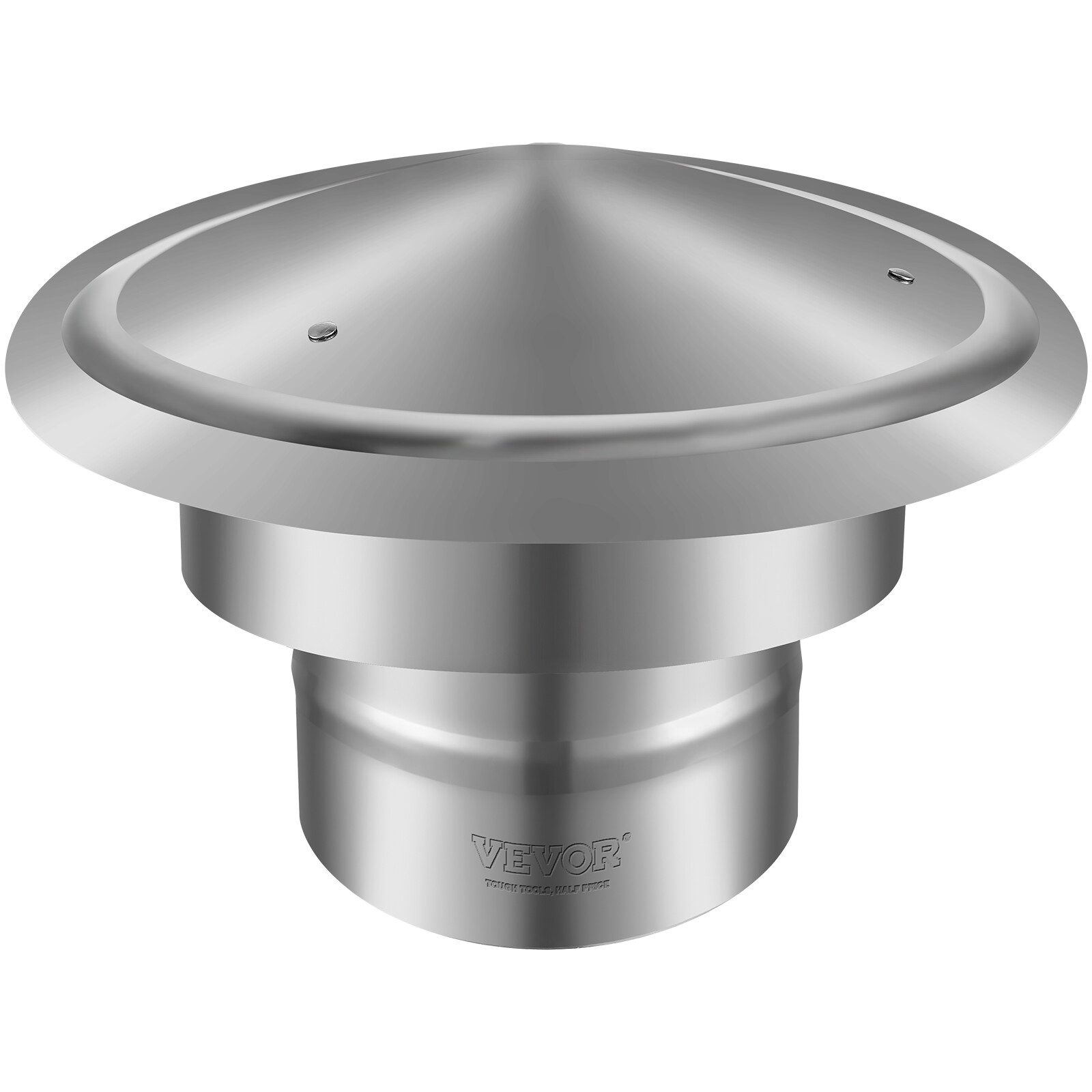 VEVOR Chimney Cap 6-inch 304 Stainless Steel Round Roof Rain Cap Cover Silver