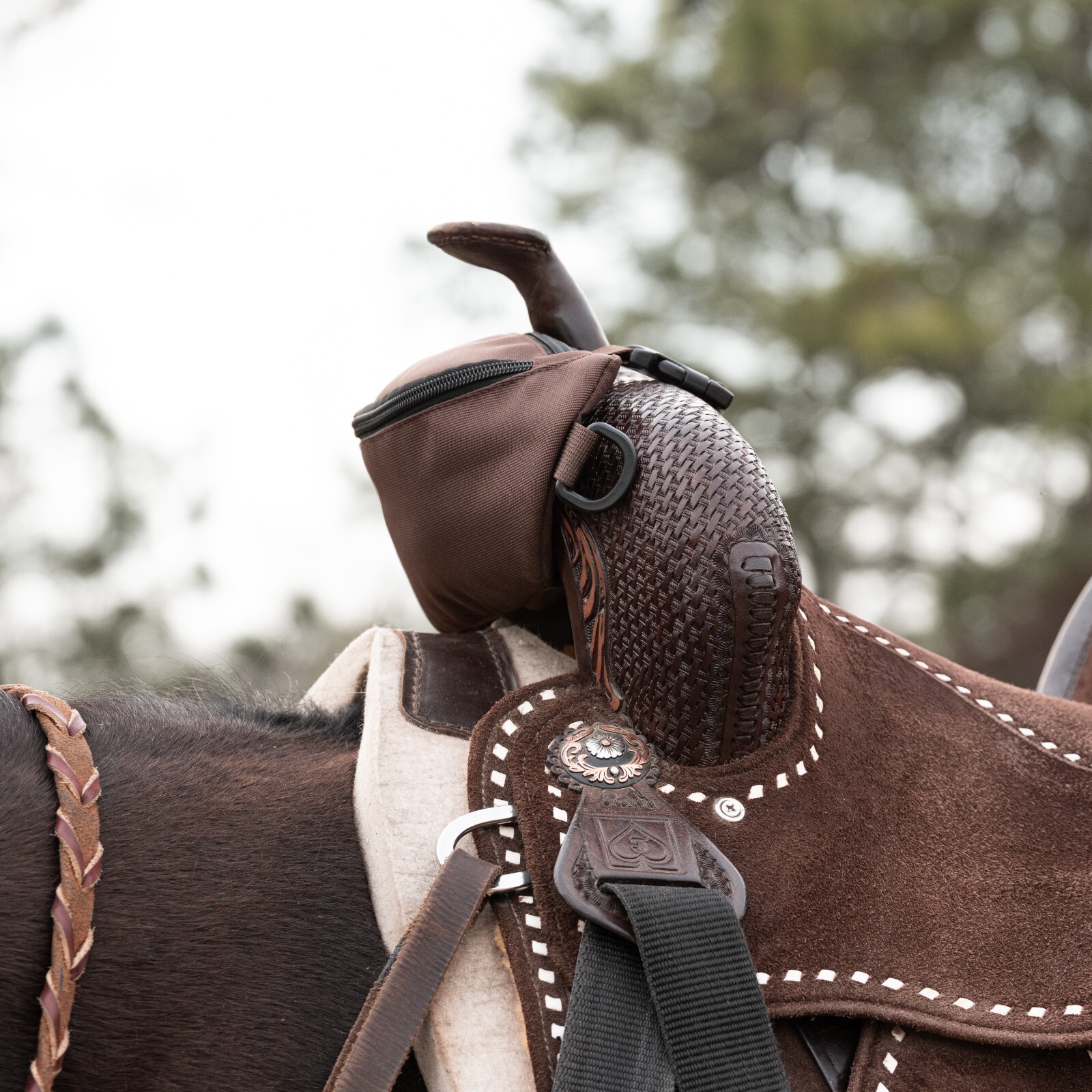 Horse Saddle Bag, Brown Pommel Bag, Horse Tack, Horse Gifts, Saddle Accessories