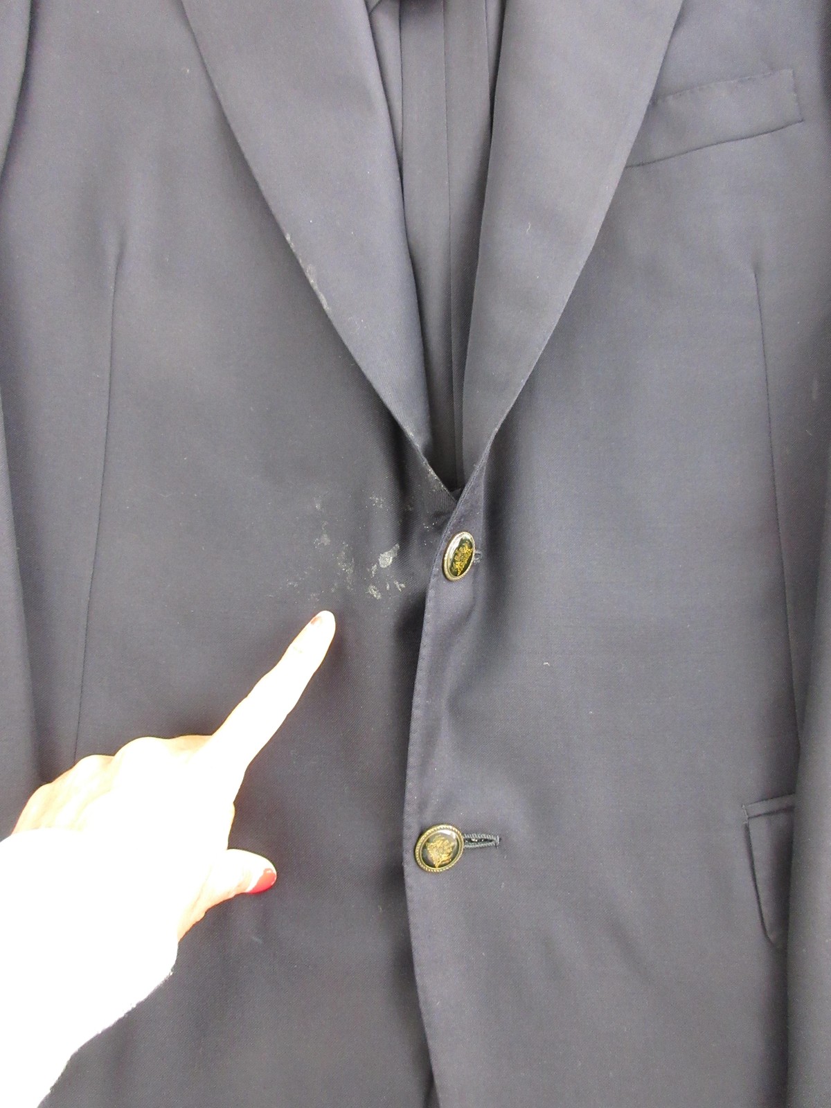 Oxxford Clothes Blazer Mens 44 Blue Super 100s Wool Two Button Sport Coat