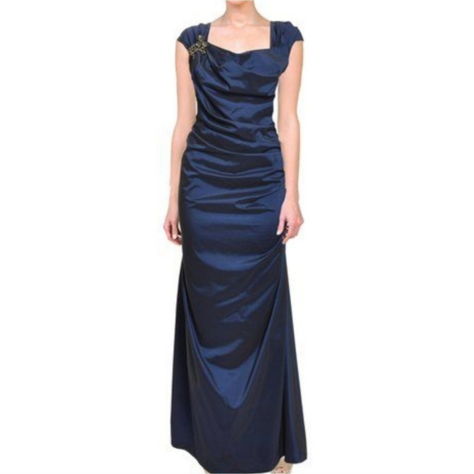 Tadashi NWOT Satin Blue Gown 4