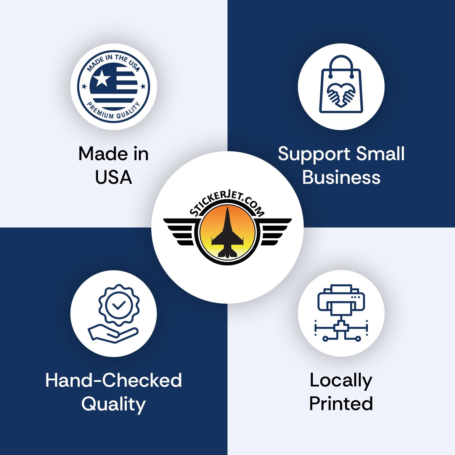 Made in USA Stickers – Round Labels for Small Business Packaging, Easy Peel