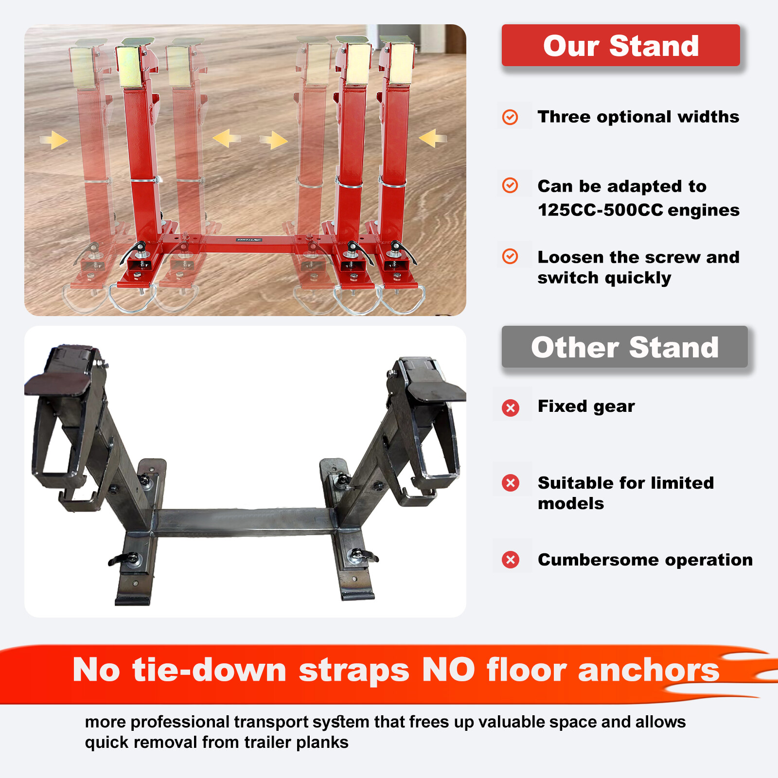 500CC Steel Quickload Transport System Stand Fit For Motocross And Enduro Bikes