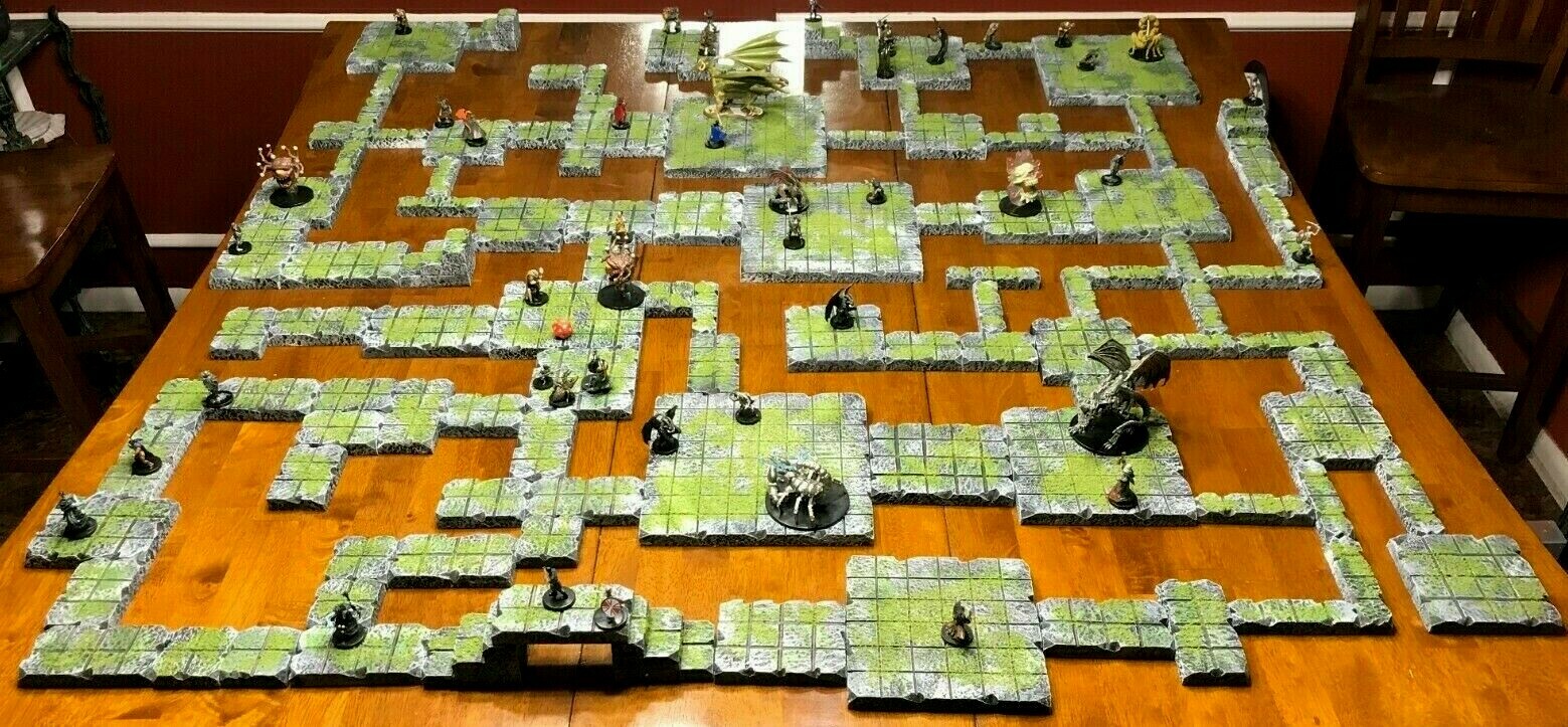 Huge Dungeon Tile Modular Set Dungeons & Dragons Pathfinder d&d terrain 28mm