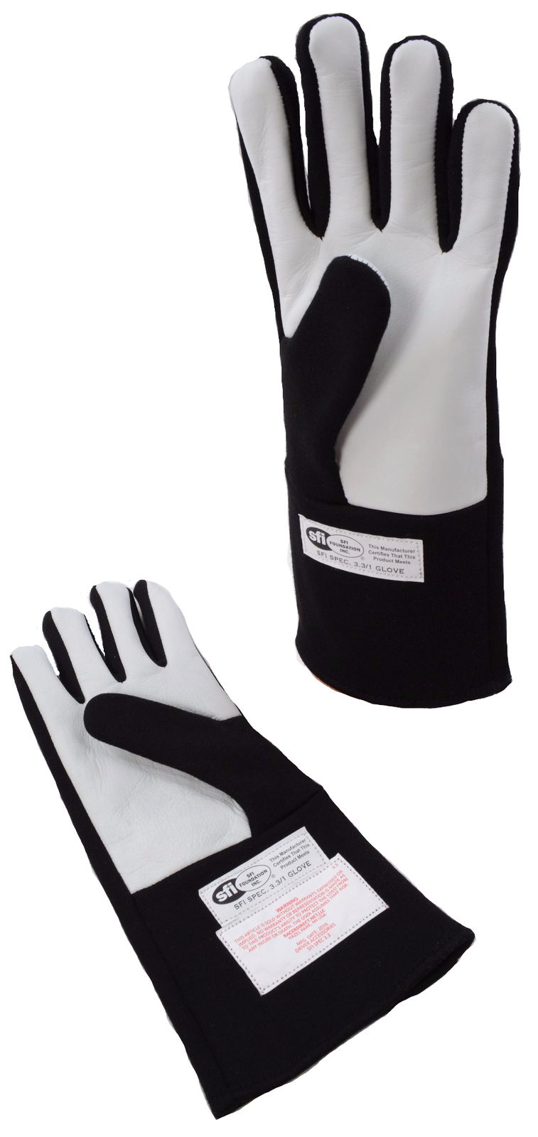 SFI 3.3/5 RACING GLOVES  NOMEX DOUBLE LAYER DRIVING GLOVES BLACK LARGE IHRA NHRA