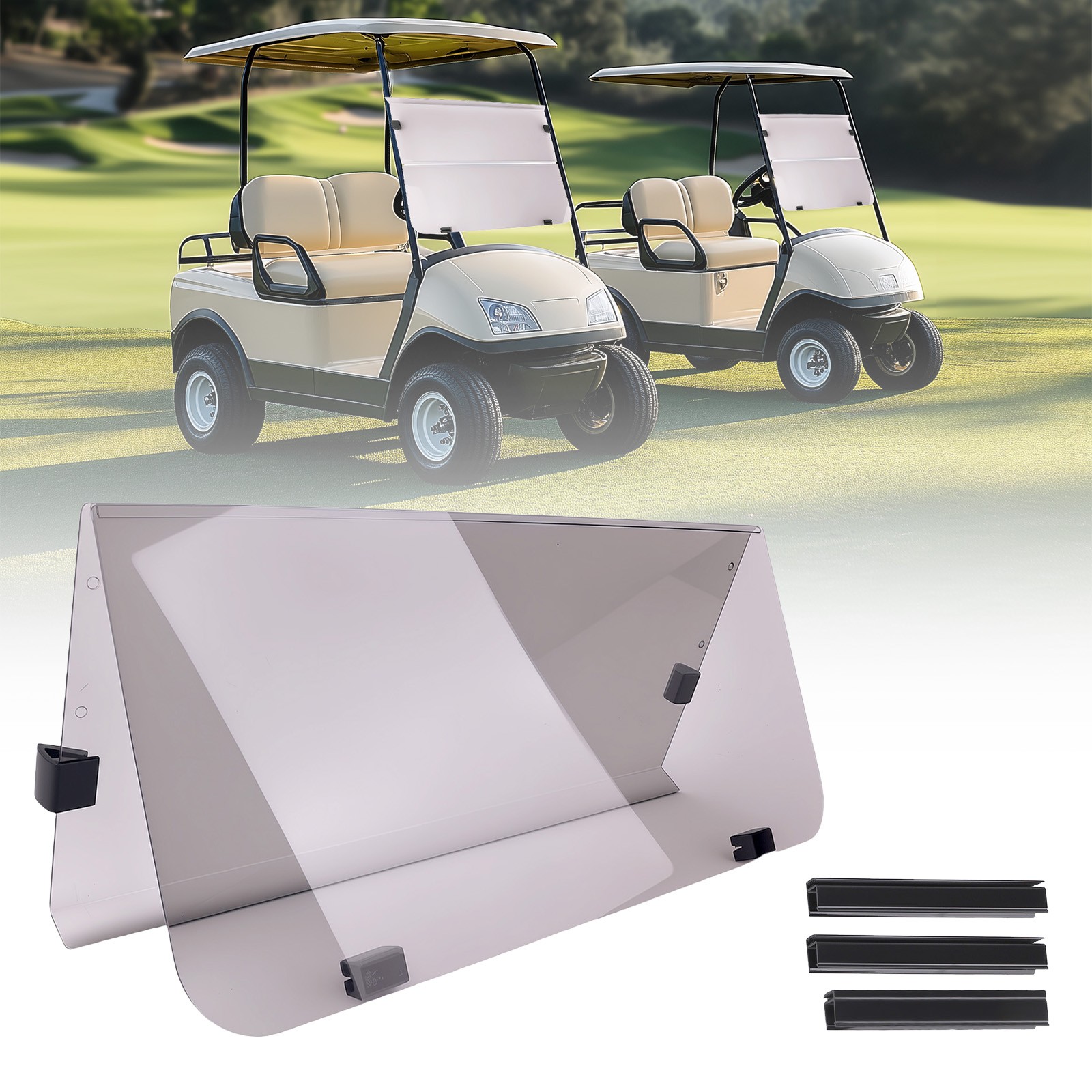 Front Tinted Windshield Windscreen for Yamaha G14 G16 G19 Golf Cart 95-03 PC 4MM