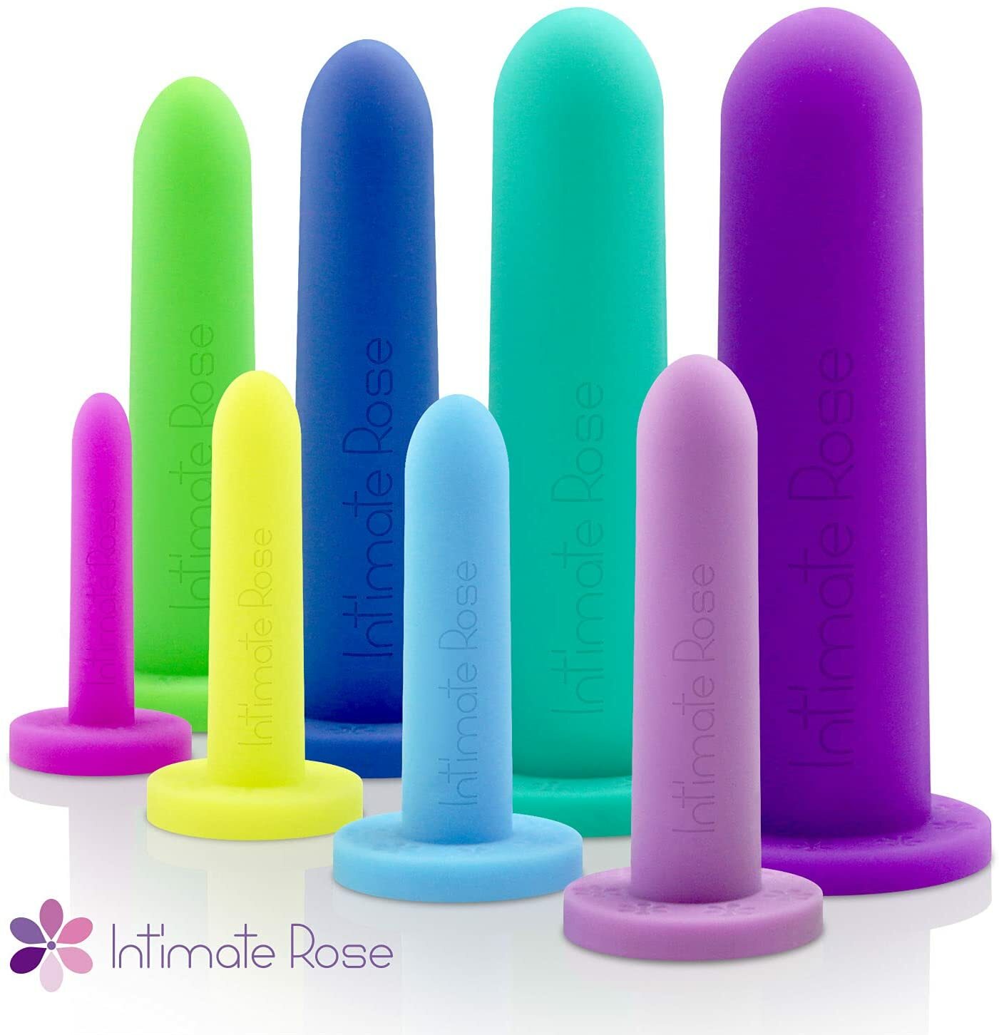 Intimate Rose Large 4-Pack Silicone Dilators for Women & Men, Sizes 5-8