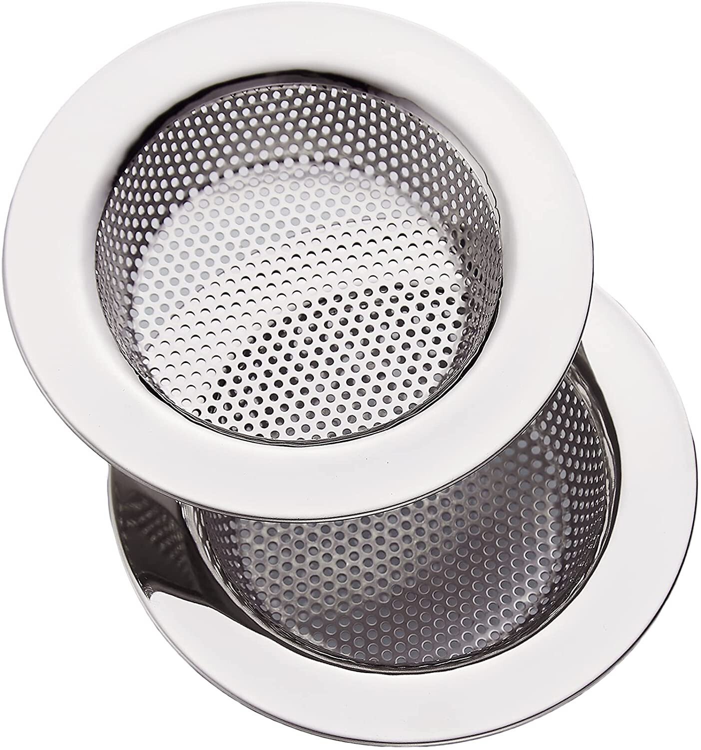 2PCS 4.5" Kitchen Bathroom Sink Strainer Stainless Steel Filter Drain Strainer
