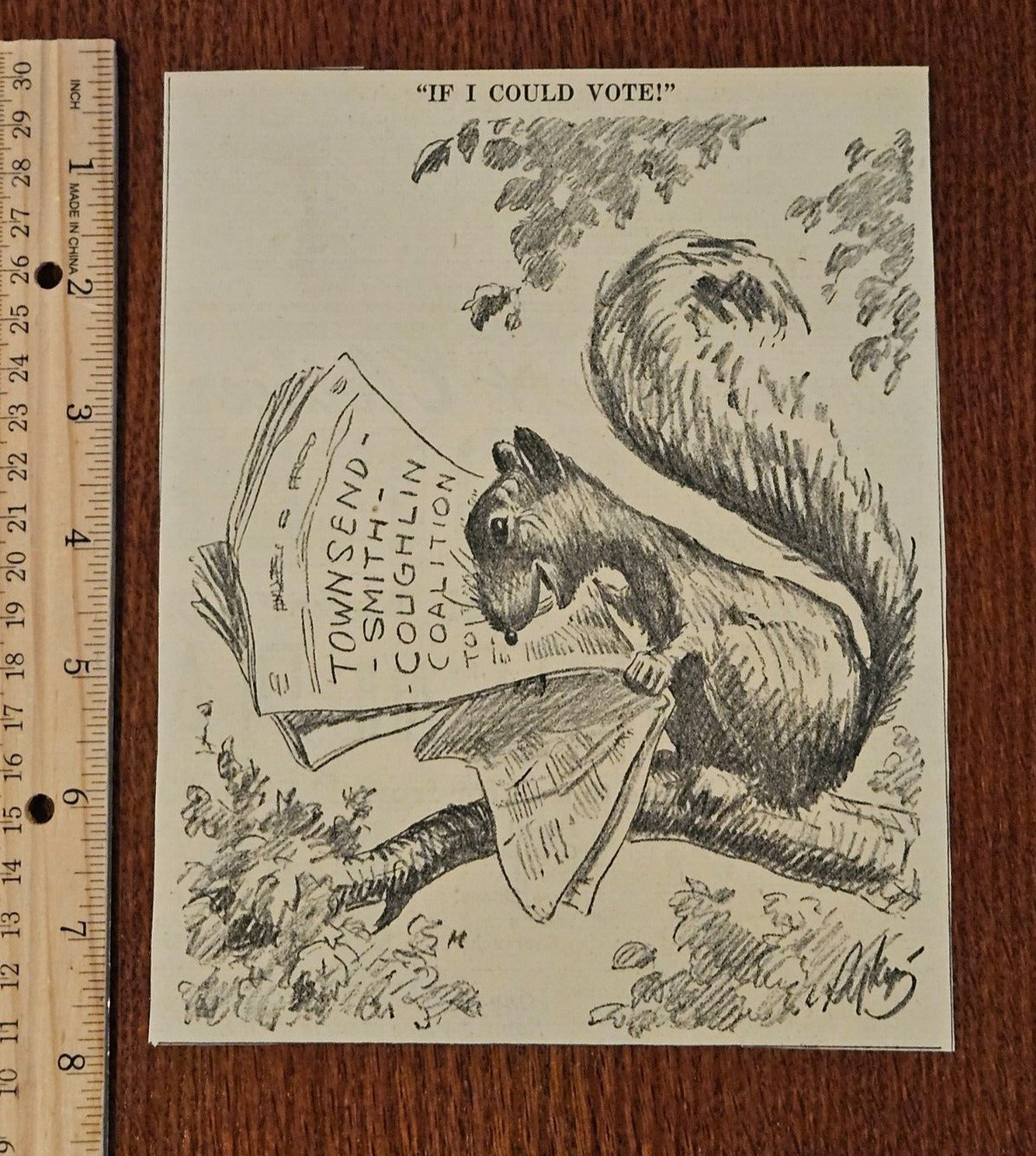 IF I COULD VOTE Townsend Smith Coughlin from 1936 Philadelphia Newspaper