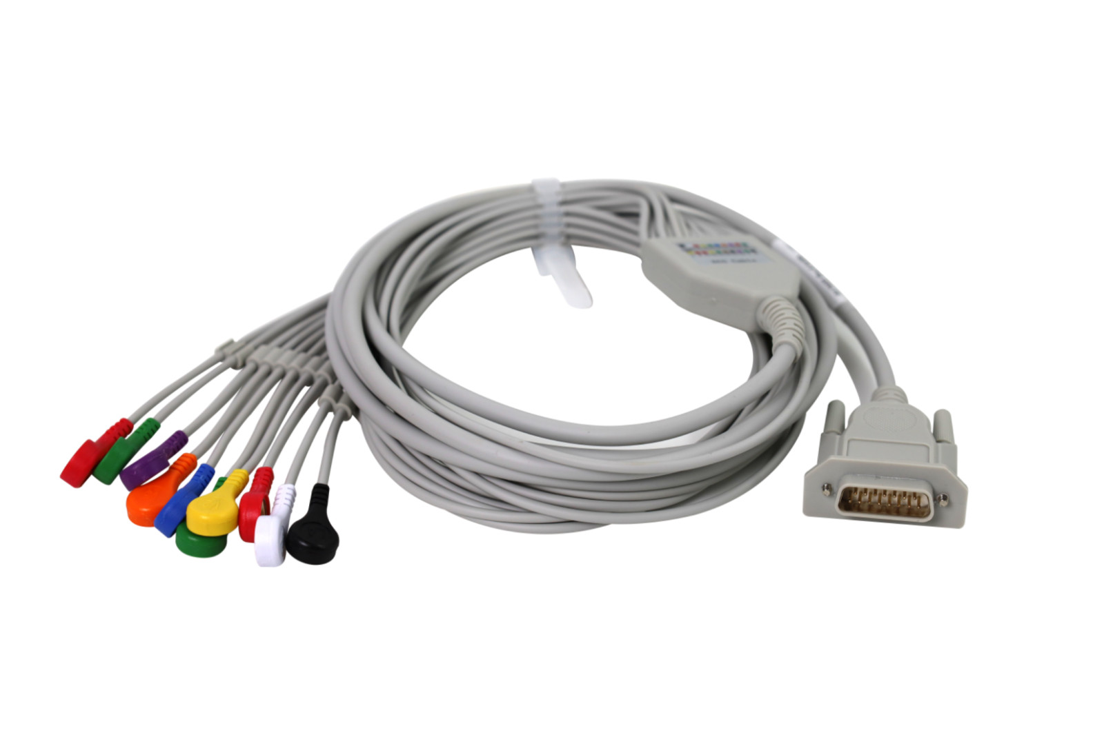 15pin ECG EKG Cable 12 lead wire Gilding Snap for ECG Machine Electrocardiograph