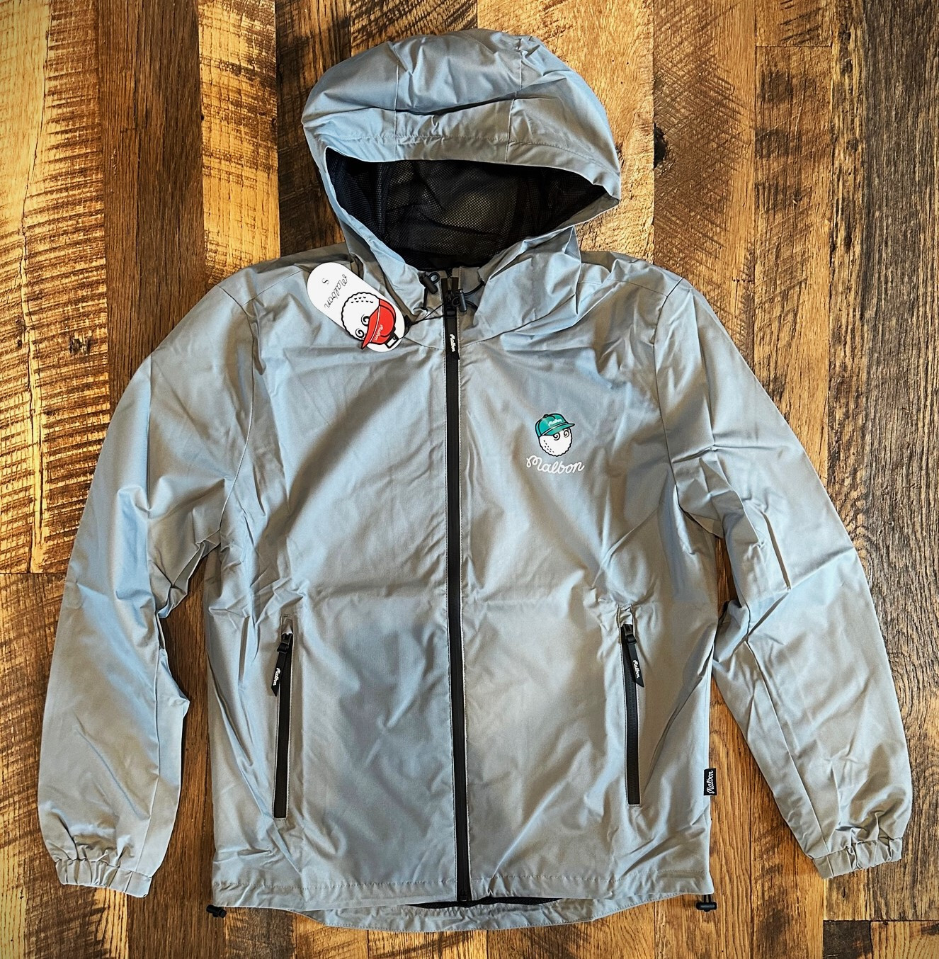 New Men's Malbon Rain Golf Jacket Shell Performance Full Zip Hooded Jacket