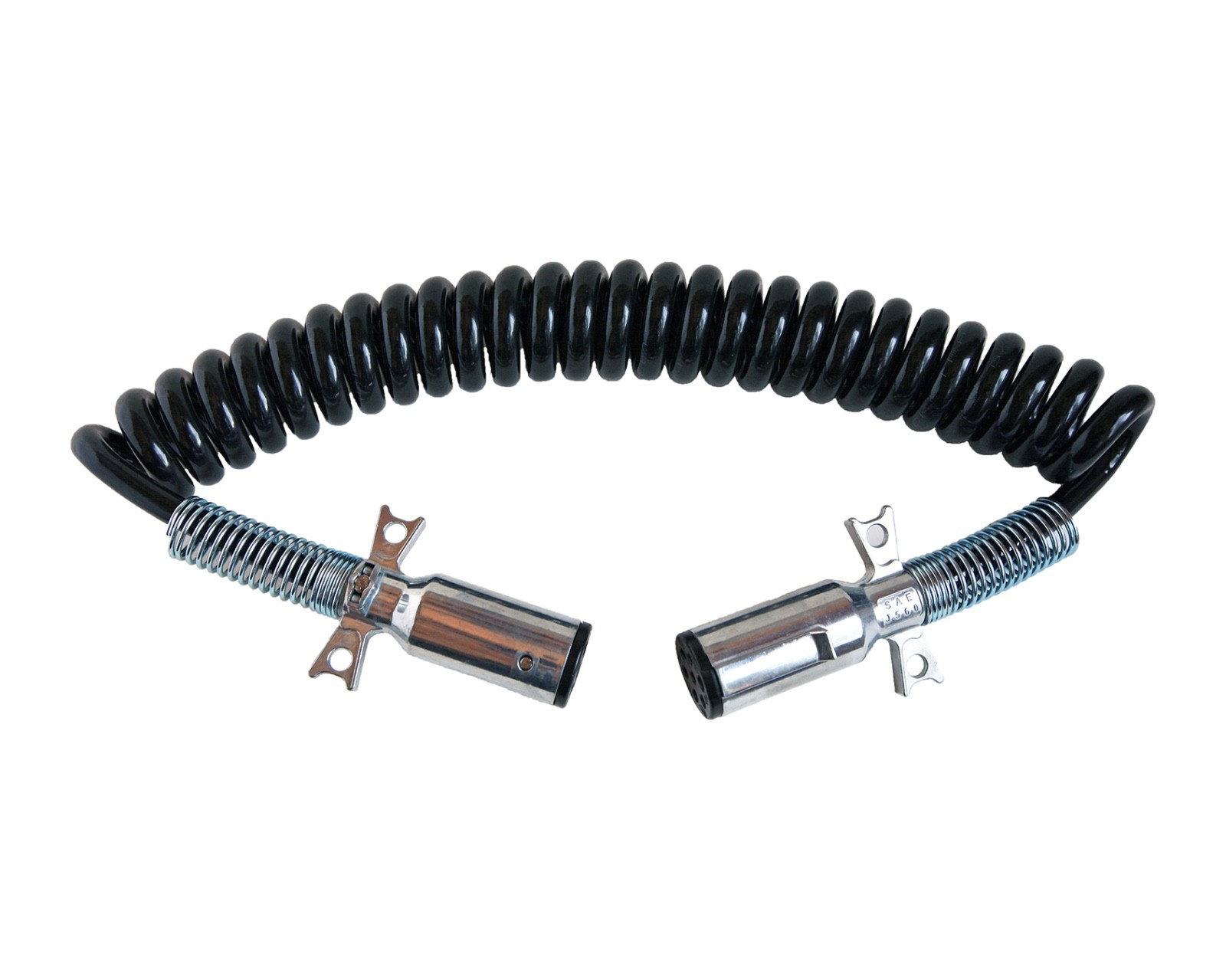 Road Superior 15 ft Coiled Non-ABS 7-Way Electric Cable with 2 x 12" Leads