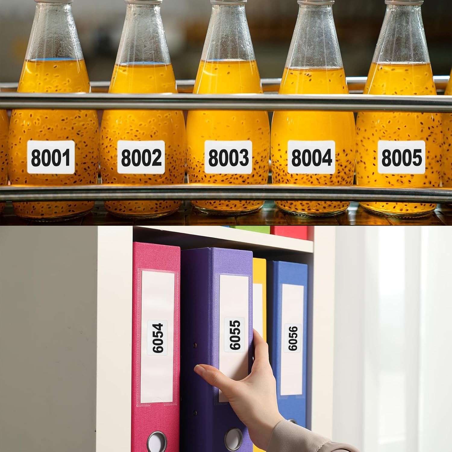 1000 Numbered Labels 2x1 Roll Consecutive Stickers Inventory Tags Sequential