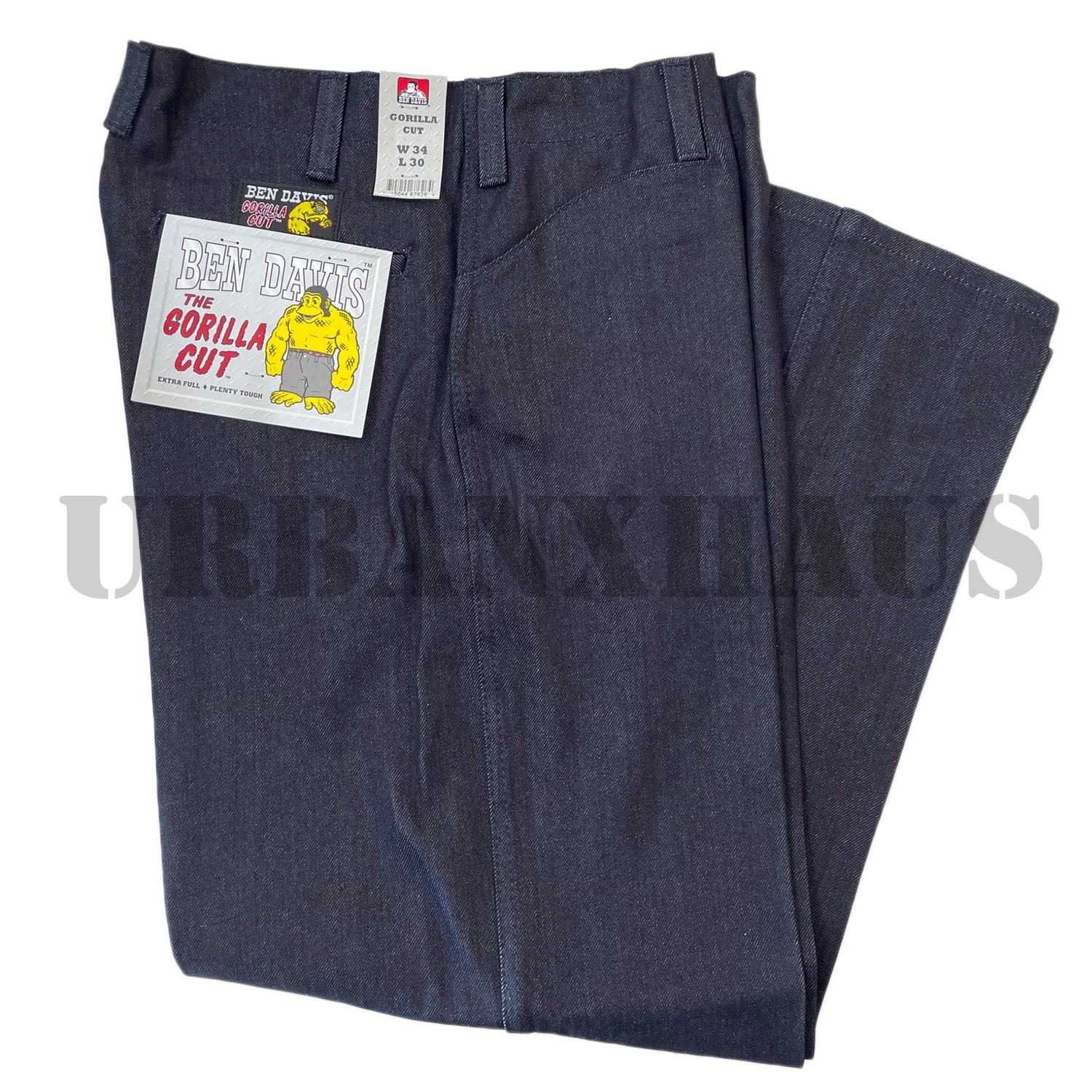 BEN DAVIS MEN'S GORILLA CUT BLACK & INDIGO DENIM PANTS