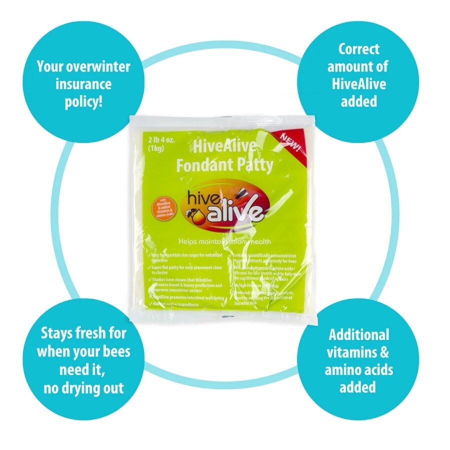 Hive Alive Fondant Bee Food Supplement - With Vitamins & Amino Acids Fresh feed!