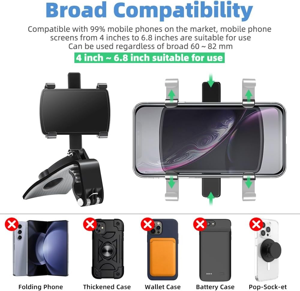 Universal 360° Car Phone Mount Holder For Cell Phone Samsung Galaxy iPhone