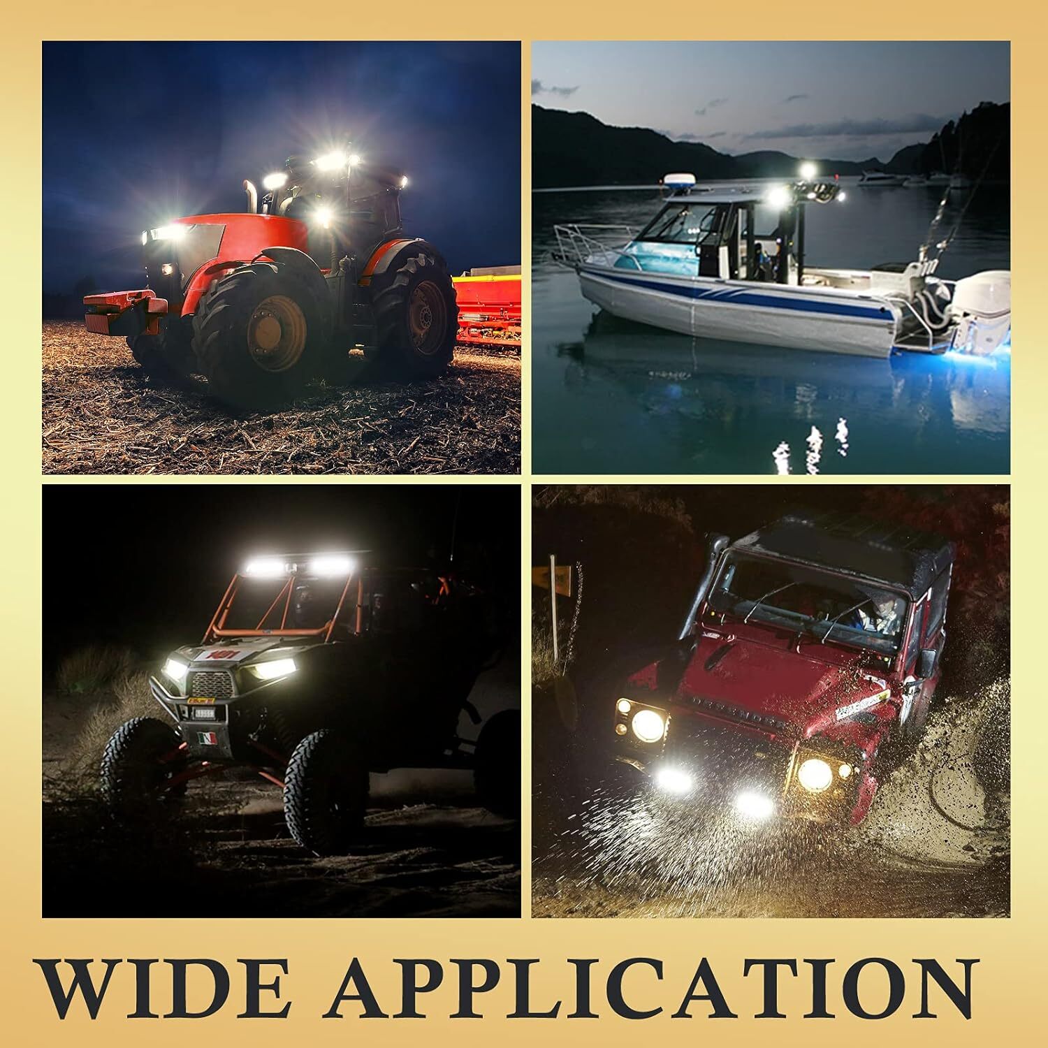 4x 7Inch 20000W LED Work Light Bar Flood Spot Pods Offroad Fog Driving ATV Truck