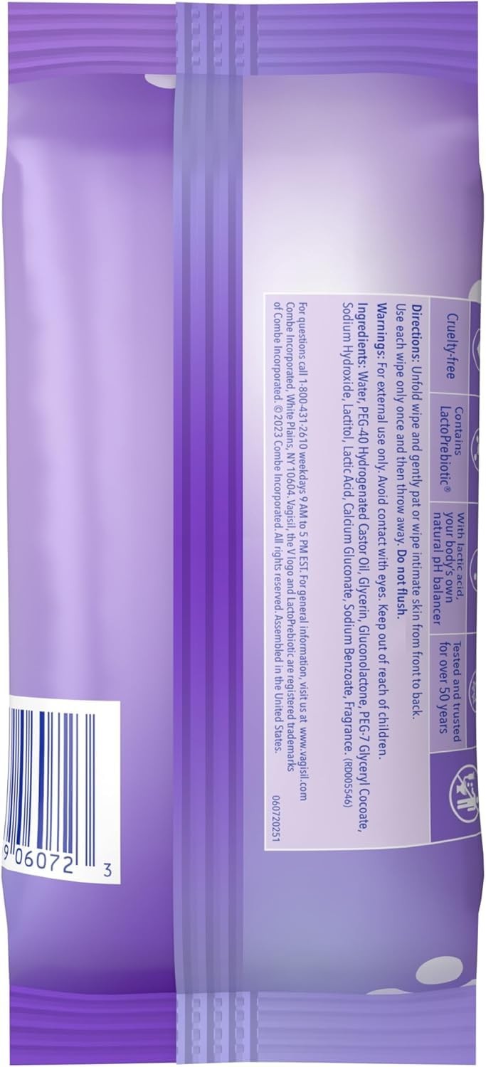 Vagisil pH Balance Daily Freshening Wipes for Feminine Hygiene in Resealable