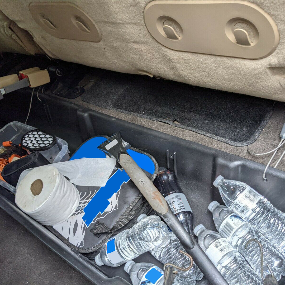 FOR 2009-2014 Ford F-150 Super Crew Cab Seat w/o Subwoofer Underseat Storage Box