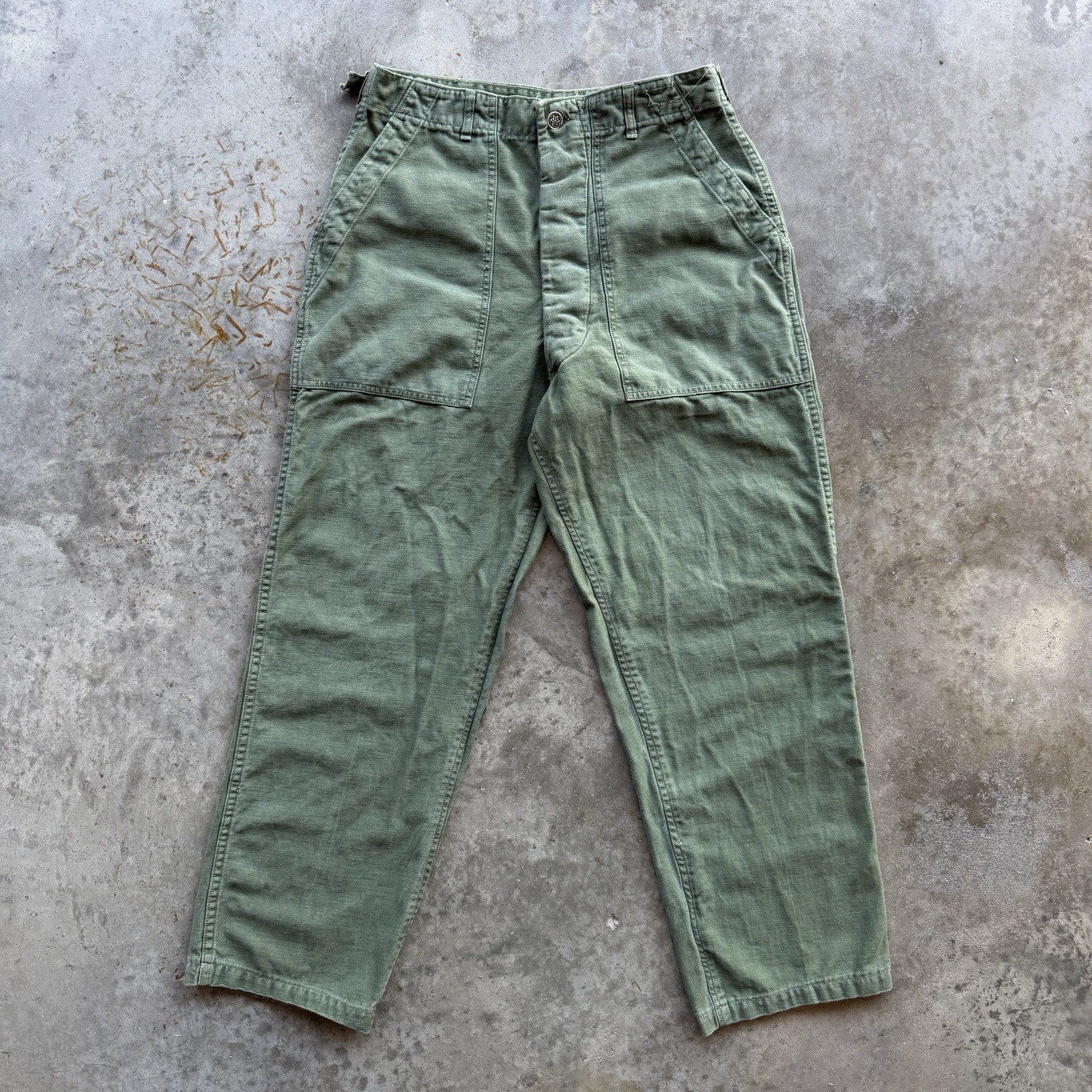 VTG 50s Korean War OG-107 13 Star Button Fly Pants 29 X 27