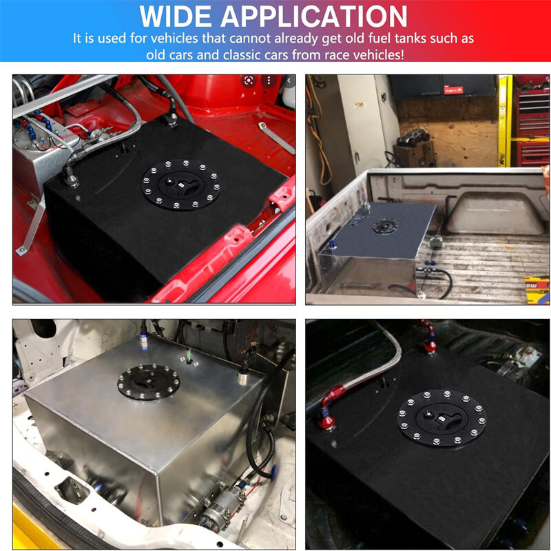 20 GALLON ALUMINUM FUEL CELL GAS TANK+CAP+LEVEL SENDER+NYLON FUEL LINE KIT