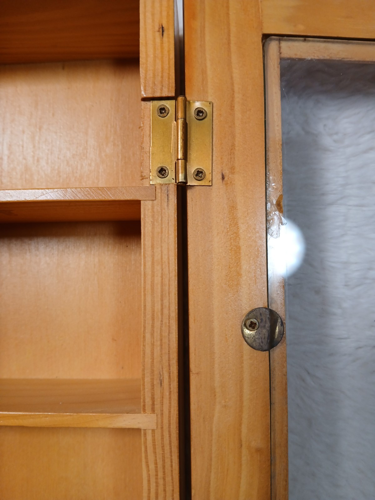 Vintage wood shadow box wall cabinet 22 Compartments Light Wood 16×11