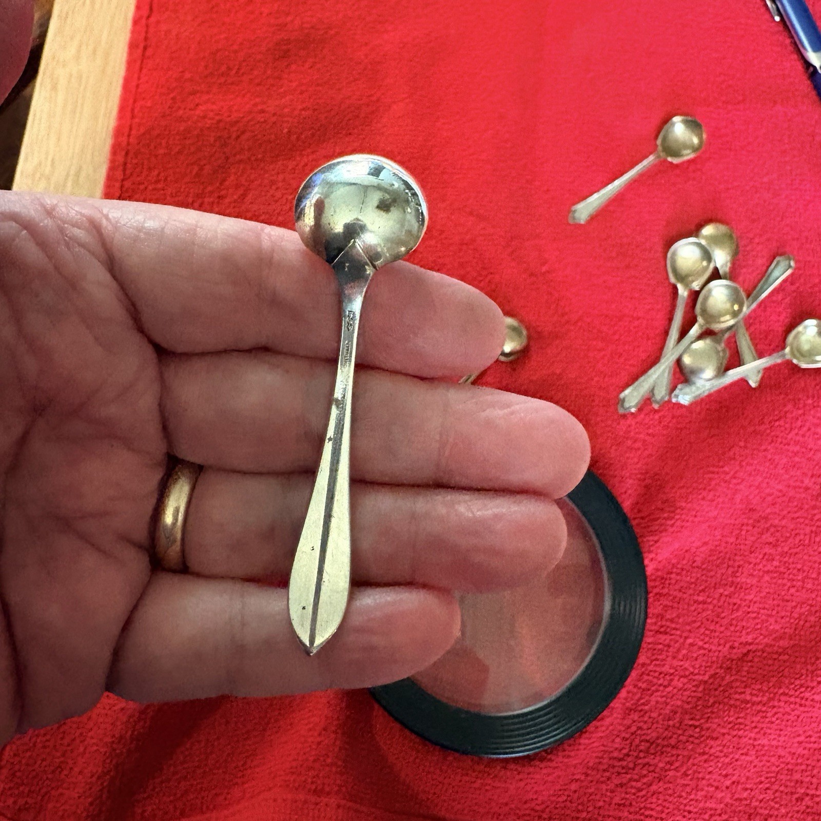 Sterling Silver Master Salt Spoon. Dominick & Haff. ‘Pointed Antique. 3". Nice.