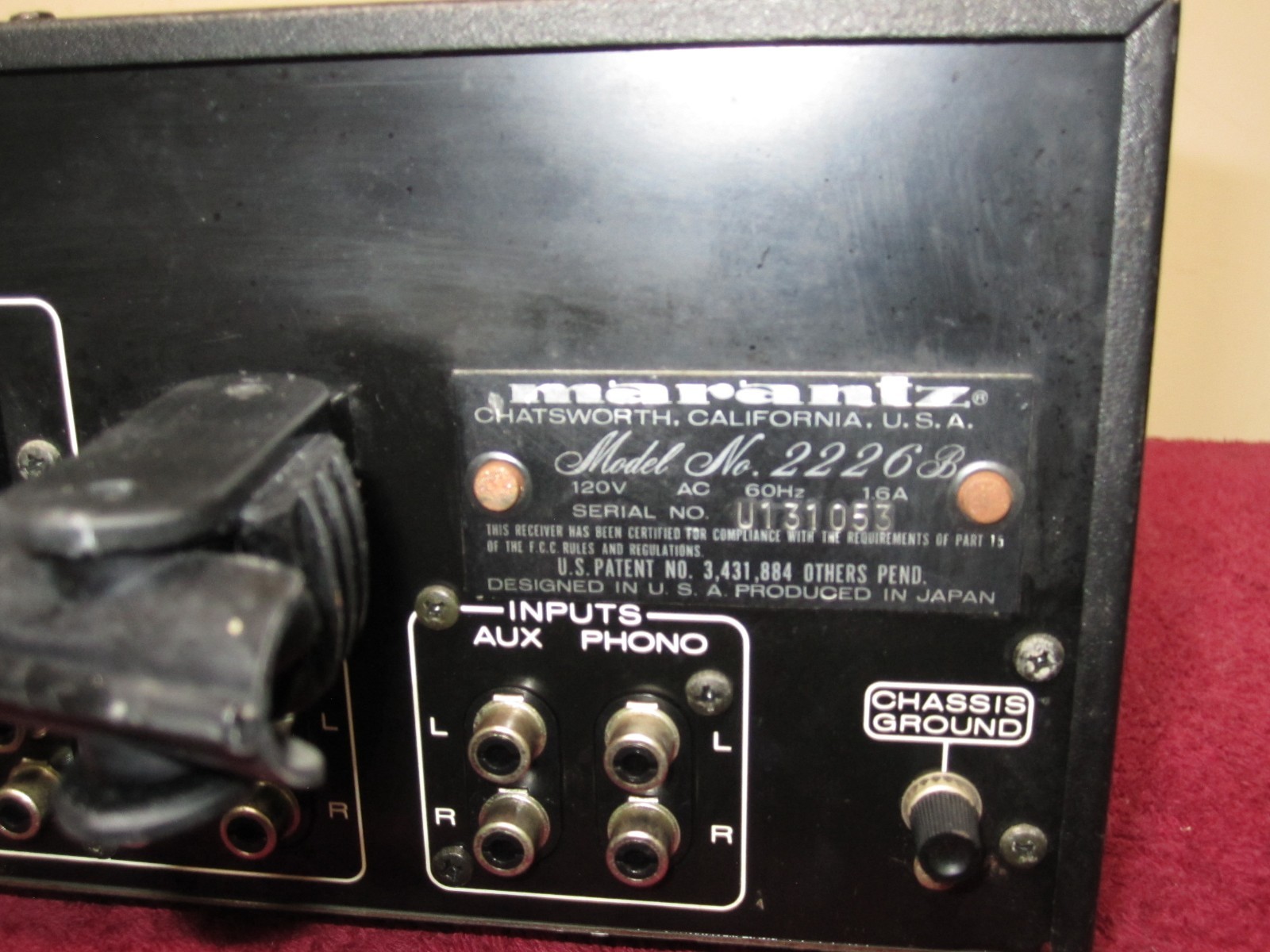 Marantz 2226B Stereo Receiver Cleaned Tested * Amp Works Fine, AM/FM Not working