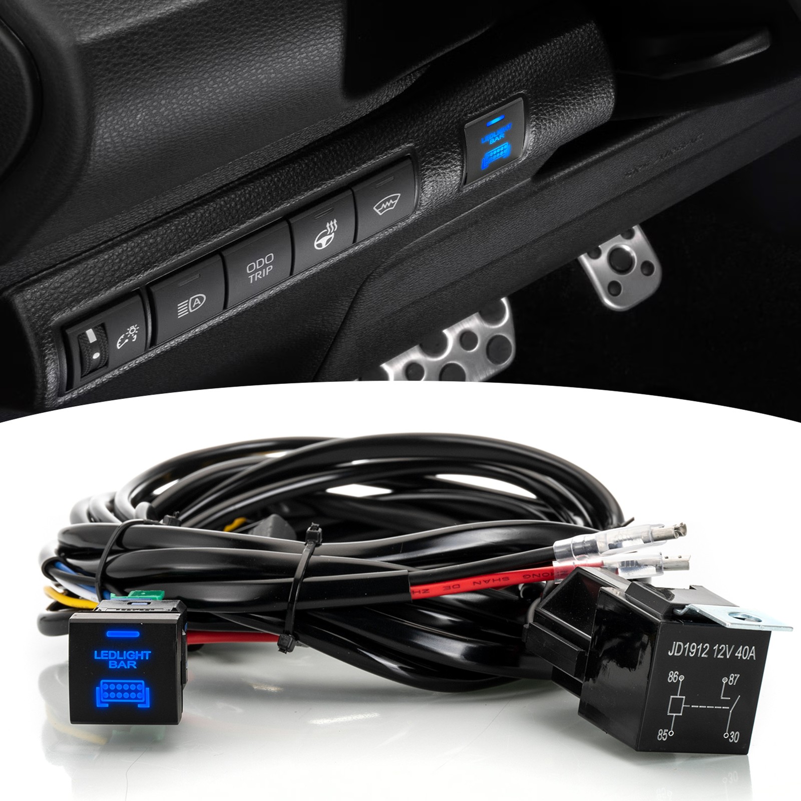 LED Light Bar Wiring Harness Push Switch Button Kit For Tundra  22 23 24 25 26