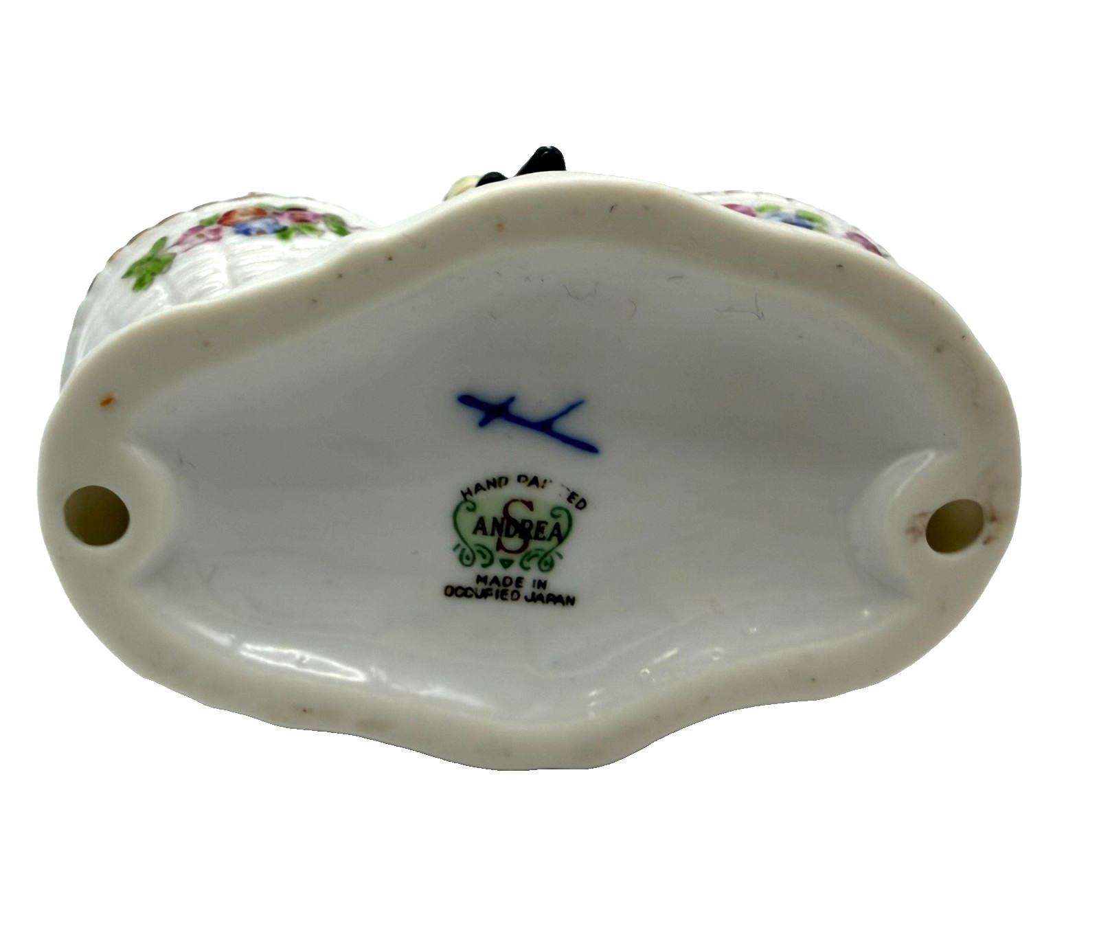 Andrea by Sadek Double Basket Porcelain Figurine Salt Cellars Occupied Japan