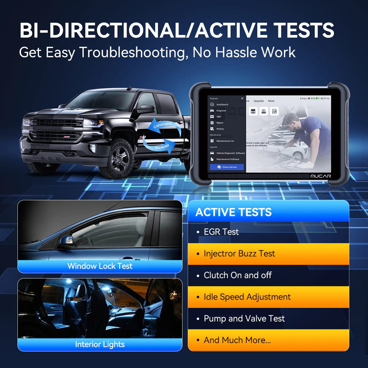 MUCAR E.CU Coding 892BT OBD2 Scanner Diagnostic Tool Bidirectional Full Systems