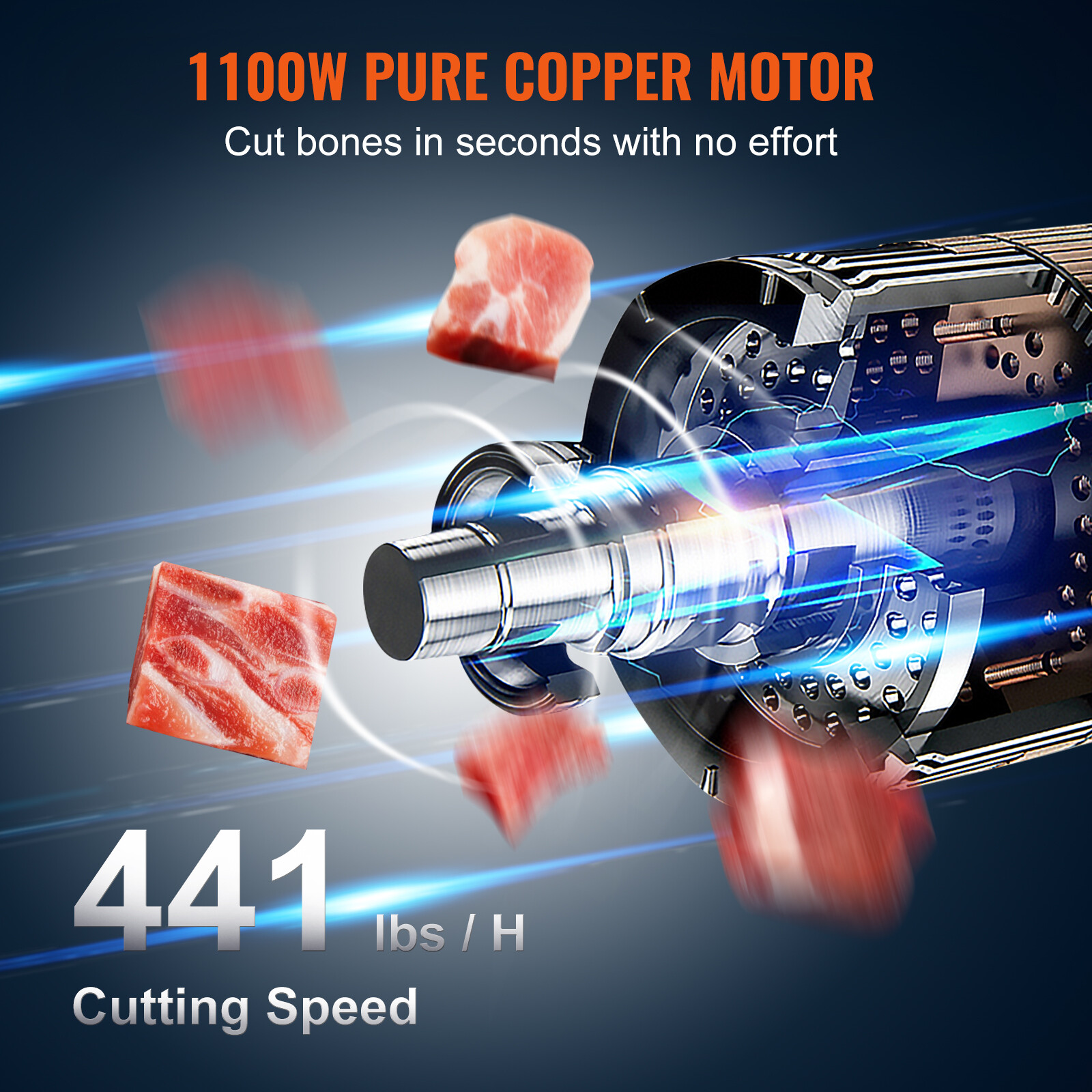 VEVOR 1100W Commercial Bone Cutting Machine Meat Cutter Electric Bandsaw Machine