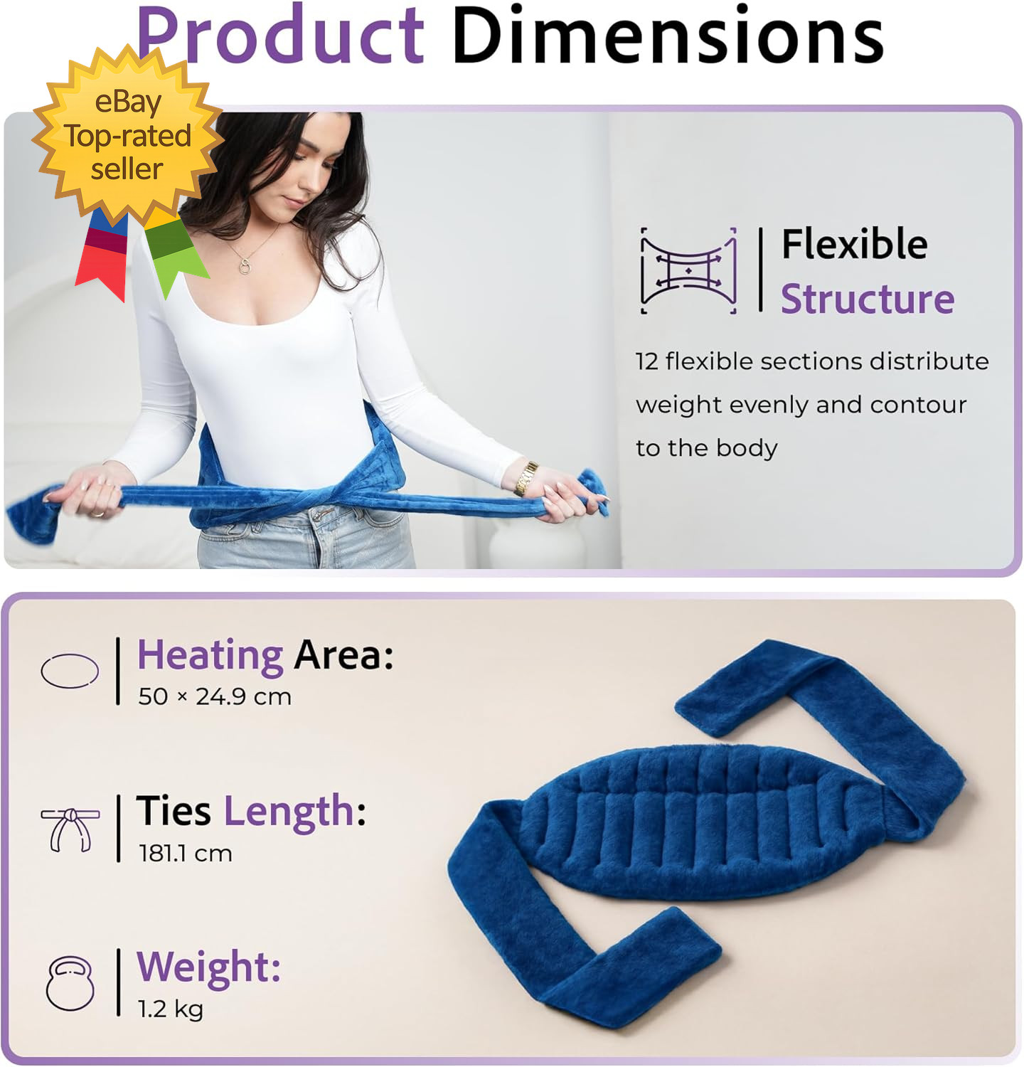 Microwavable Heating Pad for Back Pain Relief Moist Heat Pack for Neck & Shoul