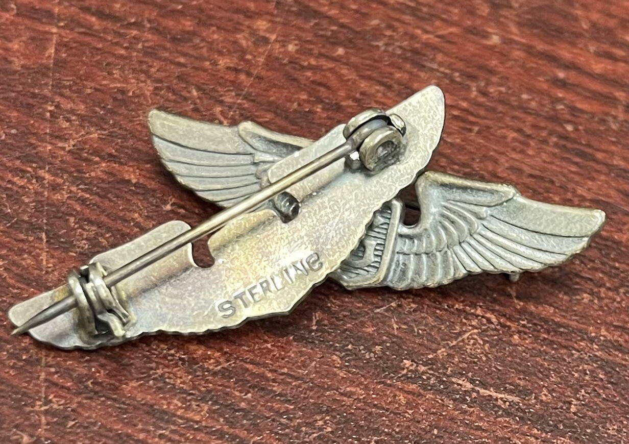 WWII USAAF Air Corps Sterling Glider Pilot Wings Badge…..TJ010