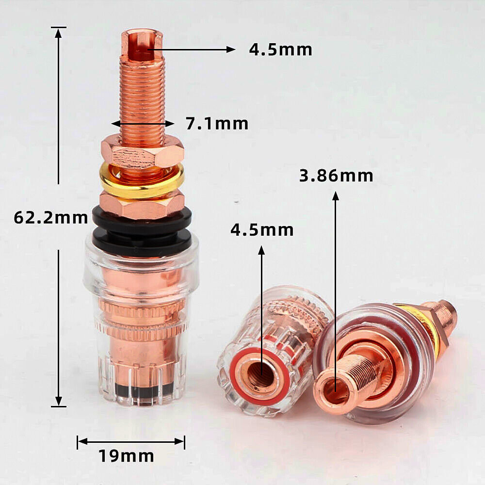 8PCS Hi-End Pure Binding Post Copper Speaker Banana Jack Amplifier Terminal New