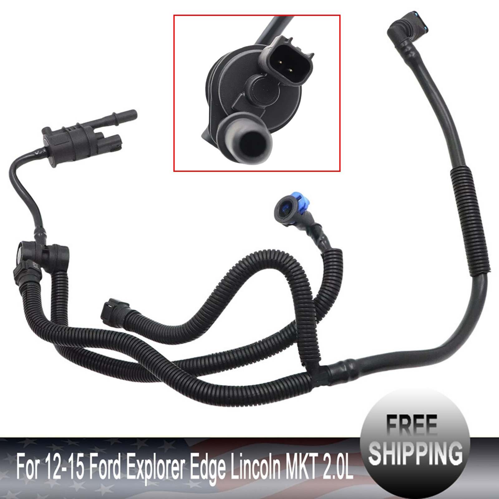 Fuel Vapor Separator Hose+Valve For 12-15 Ford Explorer Edge Lincoln MKT 2.0L