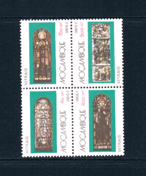 $1.90 Scott Value - 1992 MOZAMBIQUE Stained Glass Windows Africa CV MNH NH UMM