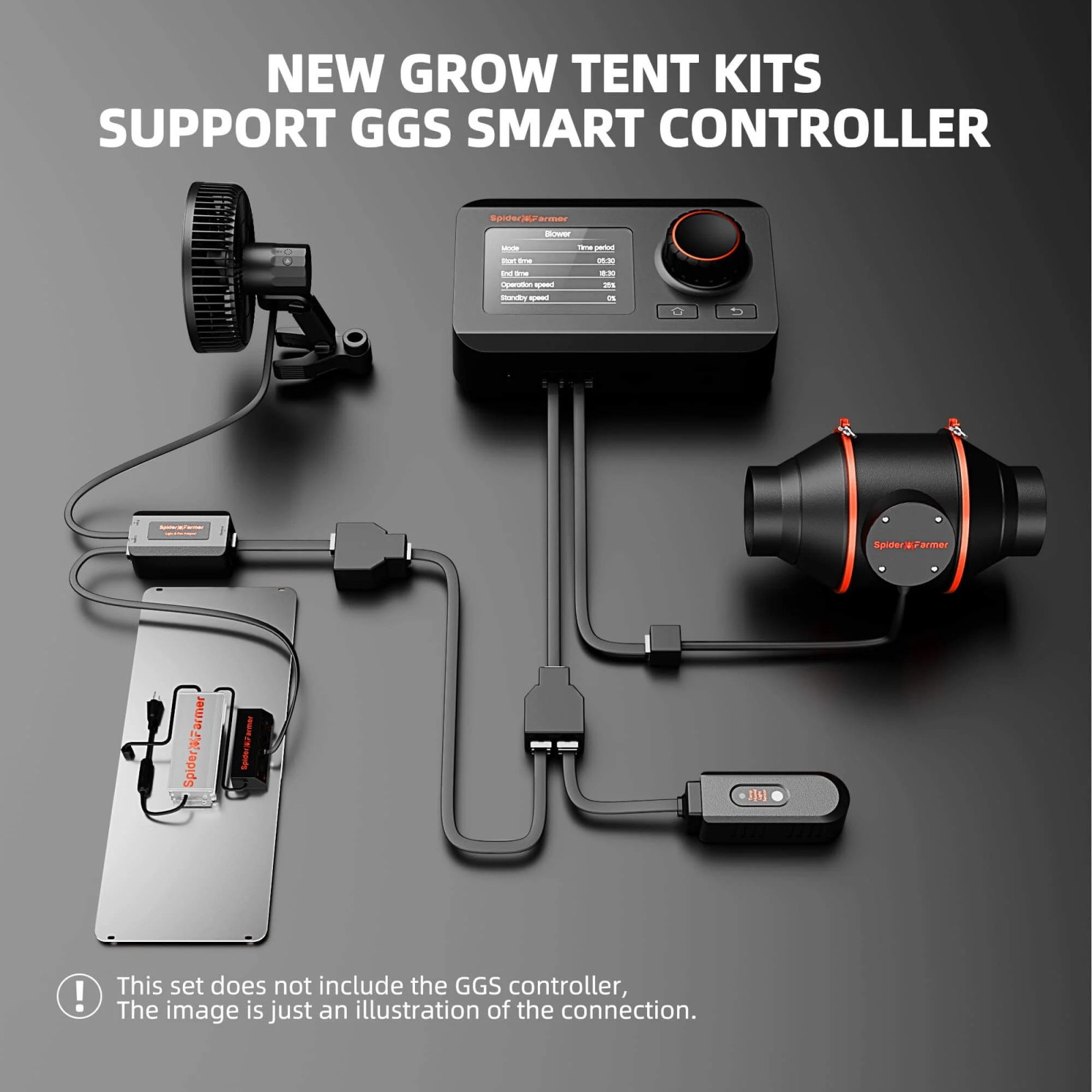 Spider Farmer 4x2 Grow Tent Complete Kit SF 2000 EVO LED Grow Light Inline fan