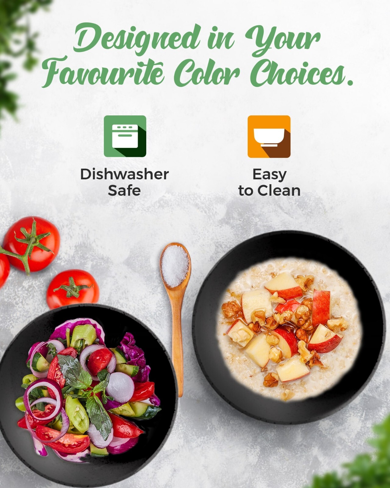 Wheat Straw Bowls Set of 4 Unbreakable Plastic Dishes Dinner Microwave Safe